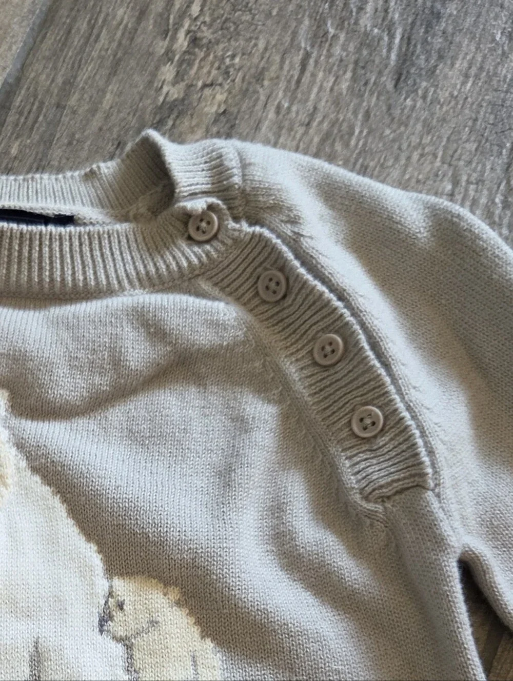 GAP Baby EUC 18-24 Months Gray Polar Bear Sweater One-Piece Romper